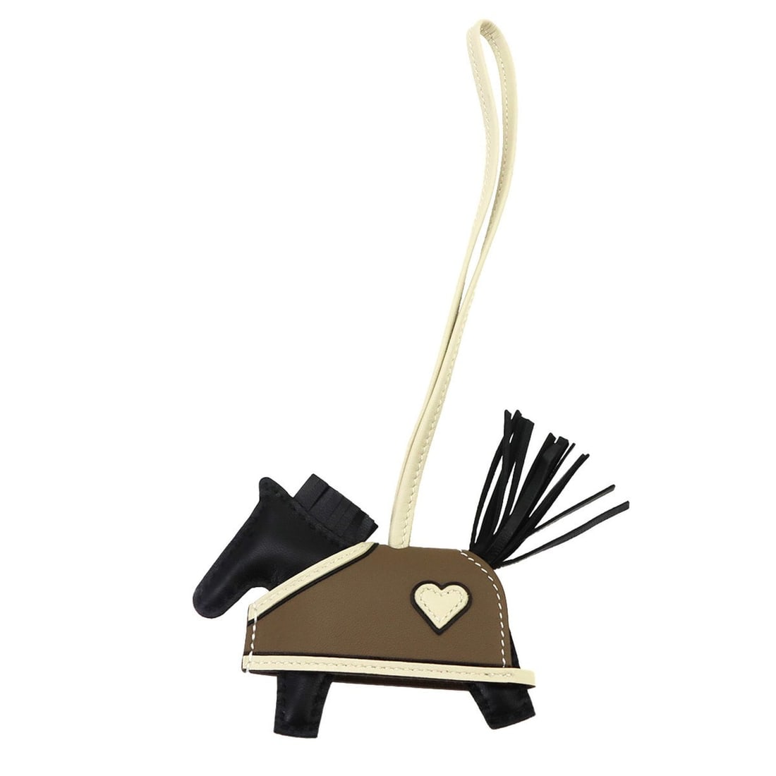 Hermes Rodeo Robeo Coeur PM accessory bag charm, Agneau Milo Swift leather, black, Etoupe, Craie, K: --- Catalog ---Category: SizeSize (HxWxD): 75.00mm x 130.00mm / 2.95'' x 5.12''Category: DesignType: Handbag charmColor: Black, Etoupe grayGender: Men,WomenMaterial: Agneau Milo, Swift leatherCategory