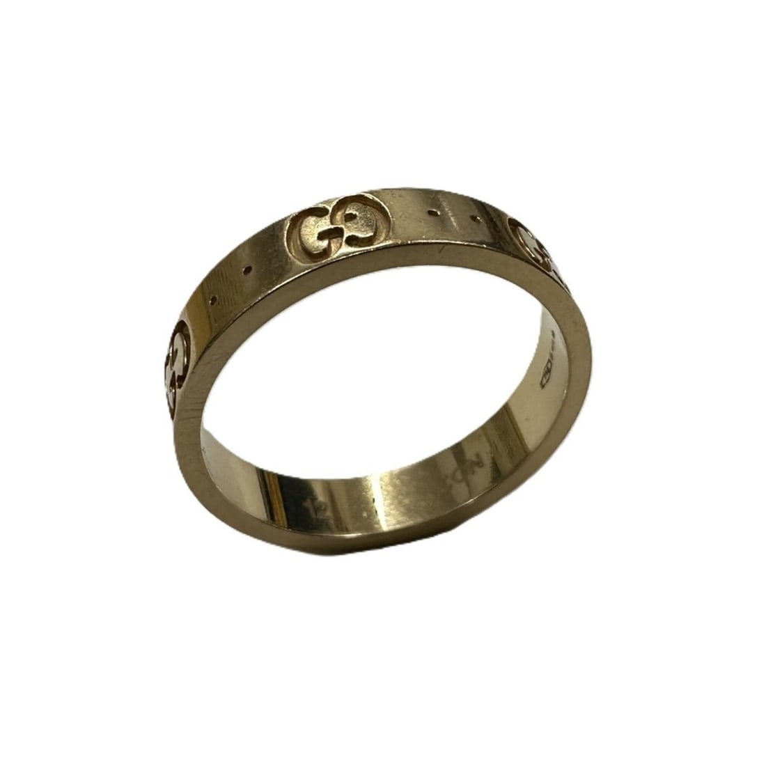 GUCCI Icon Ring GG Motif K18YG 750 Yellow Gold #12 ICON Size 12 (1 of 15)
