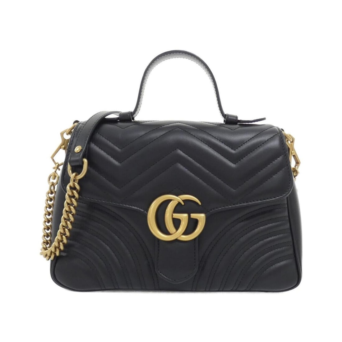 Gucci GG Marmont 498110 DTDIT handbag: --- Catalog ---Category: SizeSize (HxWxD): 18cm x 26cm x 10cm / 7.08'' x 10.23'' x 3.93''Category: DesignType: HandbagColor: BlackGender: WomenMaterial: Leather Hardware Color: GoldCategory: GeneralMP