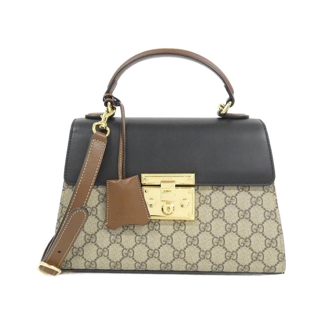 Gucci Padlock 779802 KLQIG Handbag: --- Catalog ---Category: SizeSize (HxWxD): 19cm x 28cm x 11cm / 7.48'' x 11.02'' x 4.33''Category: DesignType: HandbagColor: Beige, Black, BrownGender: WomenMaterial: GG Supreme , Leather Hardware