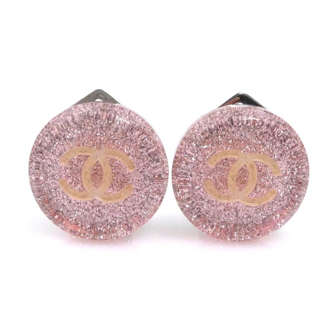 Chanel earrings, resin and metal, pink silver, women's, h32435a: --- Catalog ---Category: SizeSize (HxWxD): 18.00mm x 18.00mm / 0.71'' x 0.71''Category: DesignType: Clip earringsColor: Pink, SilverGender: WomenMaterial: Metal, ResinCategory: GeneralBrand: Chanel---