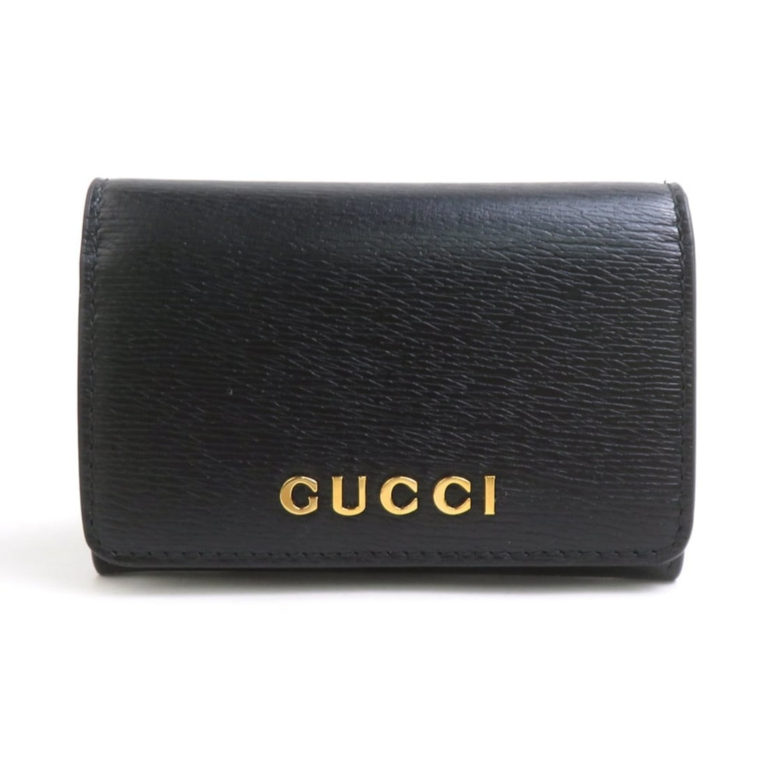 Gucci business card holder/card case, leather, black, for men and women, 790101 h32421a