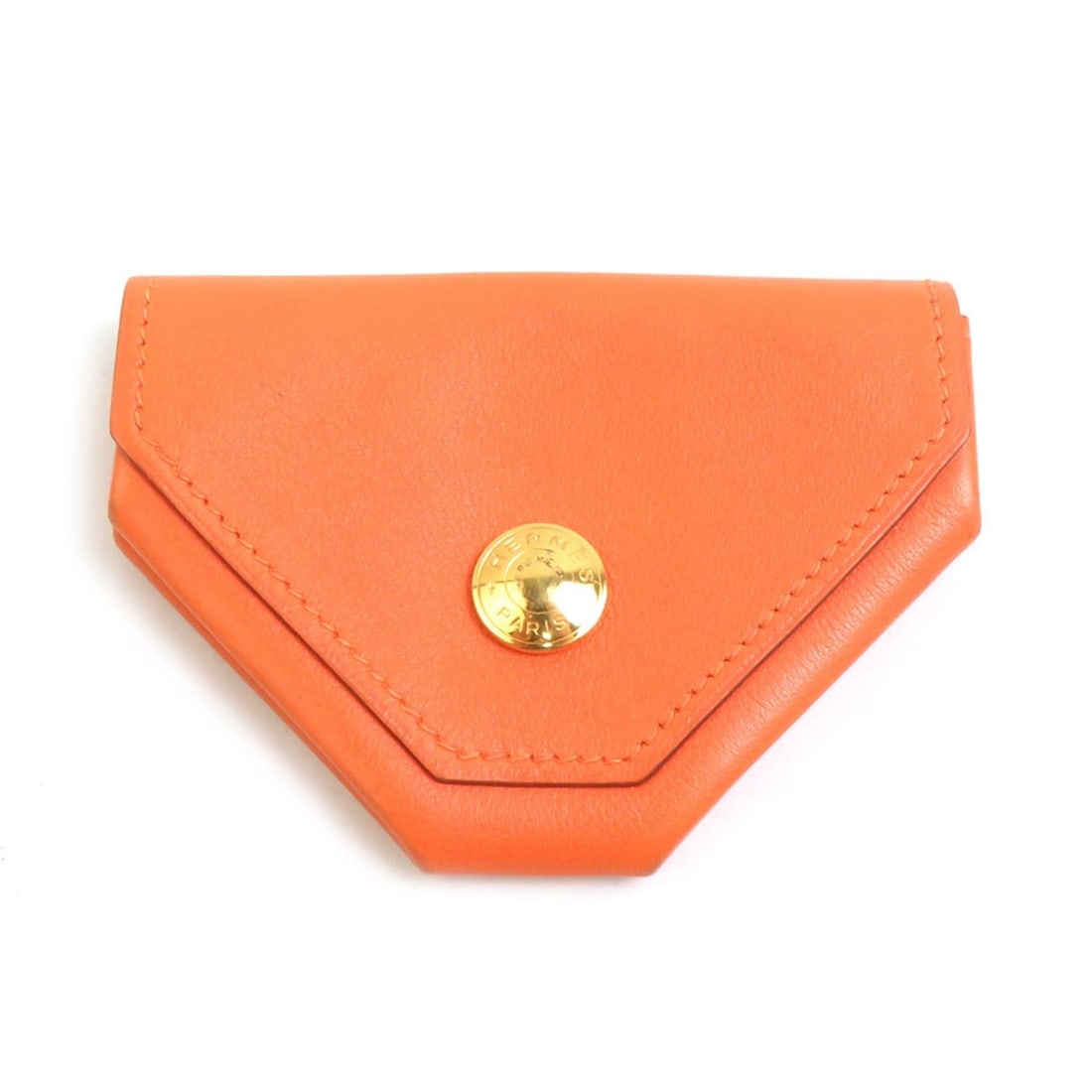Hermes HERMES Wallet/Coin Purse Le Vingt-Quatre Leather Orange Gold Women's e62142a: --- Catalog ---Category: SizeSize (HxWxD): 6.5cm x 8.8cm x 1.5cm / 2.55'' x 3.46'' x 0.59''Category: DesignType: Coin purse/coin caseColor: OrangeGender: WomenMaterial: Leather Category: GeneralBrand: