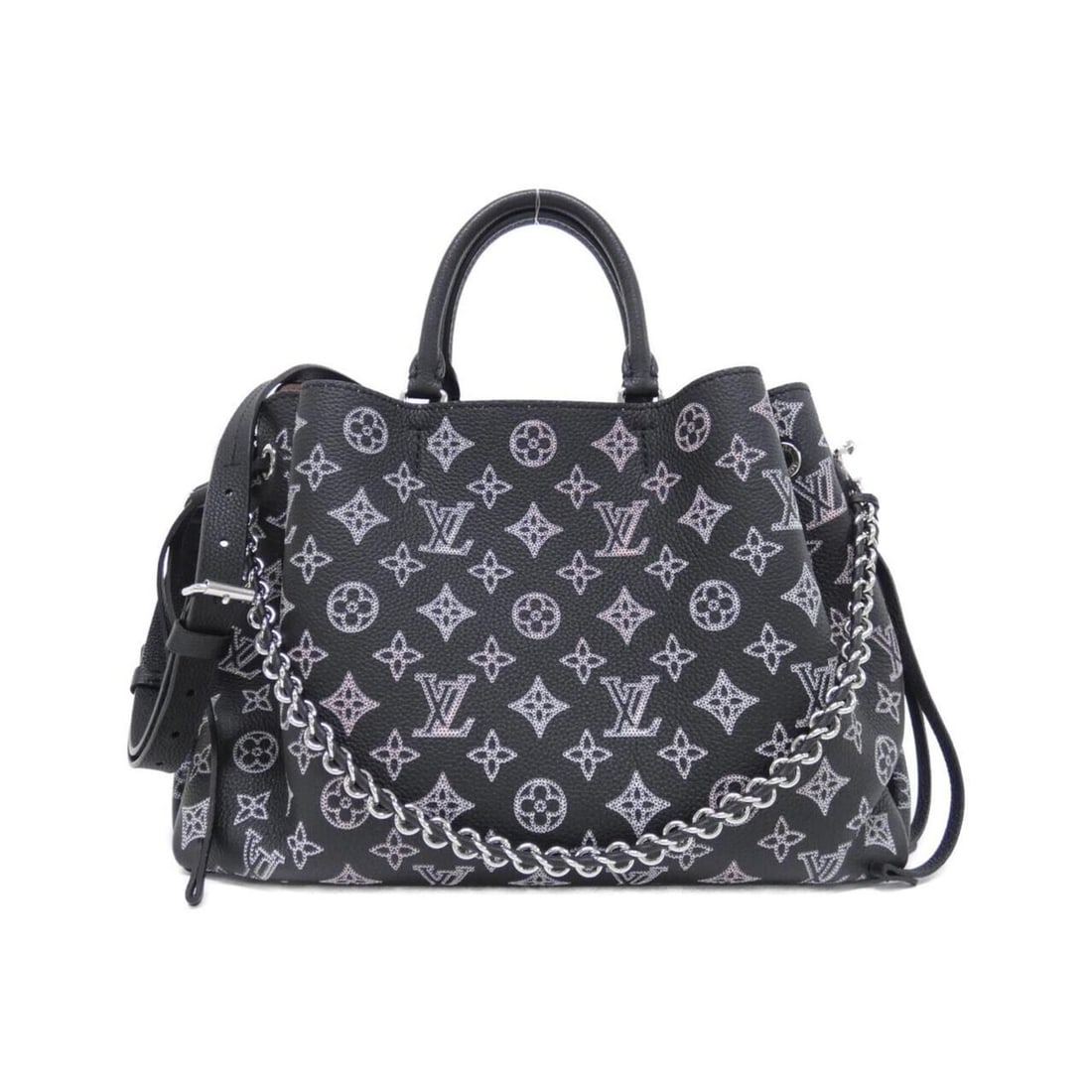 Louis Vuitton Mahina (Flight Mode) Bella Tote M21107 Handbag: --- Catalog ---Category: SizeSize (HxWxD): 23cm x 32cm x 13cm / 9.05'' x 12.59'' x 5.11''Category: DesignType: HandbagColor: BlackGender: WomenMaterial: Leather Leather/Fur Type: CalfskinCategory: Gen