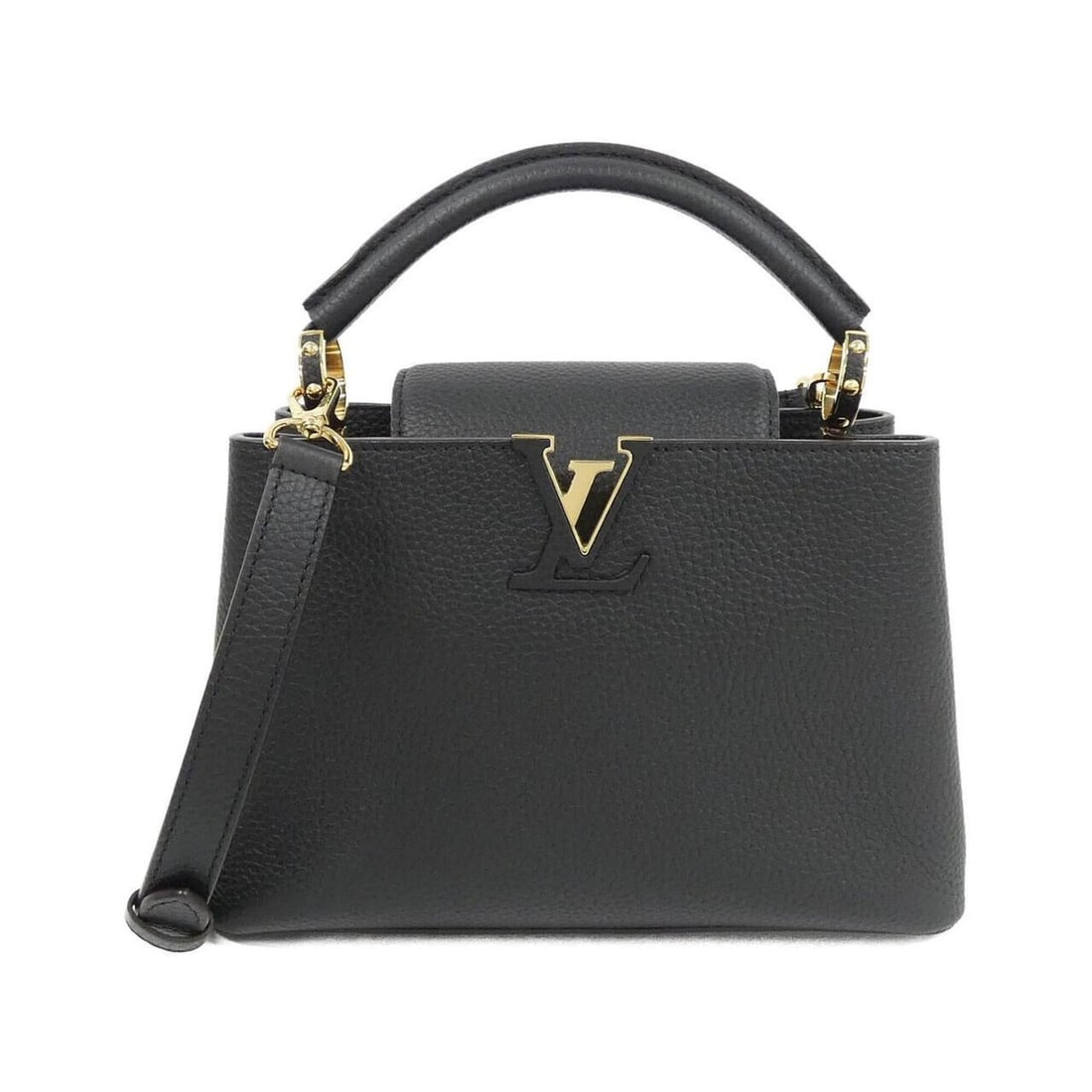 Louis Vuitton Capucines BB M94755 Handbag: --- Catalog ---Category: SizeSize (HxWxD): 18cm x 27cm x 9cm / 7.08'' x 10.62'' x 3.54''Category: DesignType: HandbagColor: BlackGender: WomenMaterial: Leather Leather/Fur Type: Calf leather, Taurillo