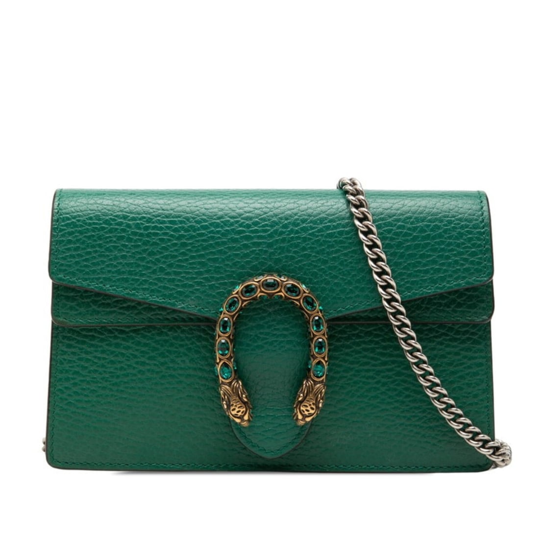 Gucci Dionysus Chain Shoulder Bag, Crossbody 476432, Green Leather, Women's, GUCCI: --- Catalog ---Category: SizeSize (HxWxD): 10.5cm x 16.5cm x 3cm / 4.13'' x 6.49'' x 1.18''Category: DesignType: Shoulder bagColor: GreenGender: WomenMaterial: Leather Category: GeneralBrand: Gucci---