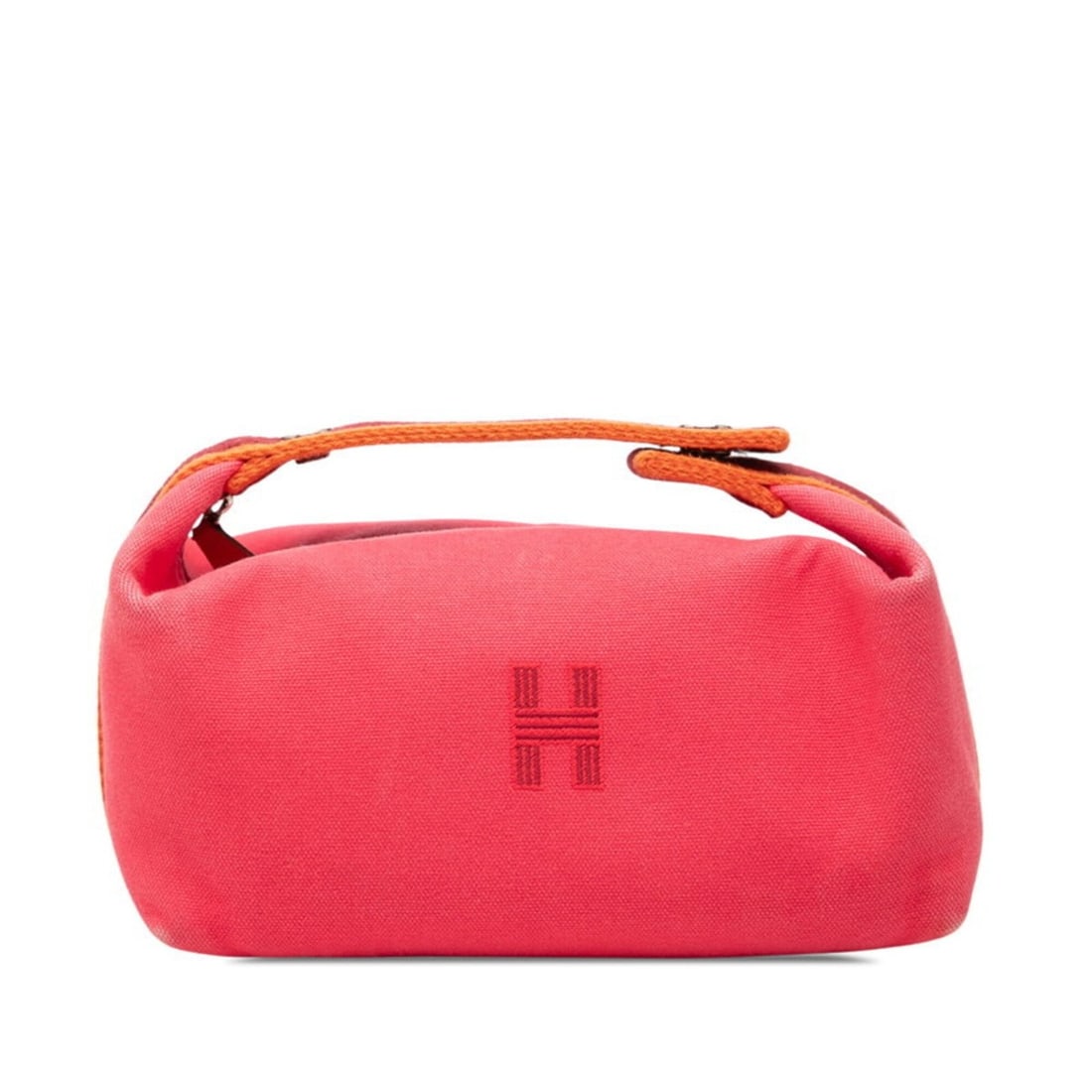 Hermes Bride à Black PM Handbag Pouch Hibiscus Pink Cotton Women's HERMES