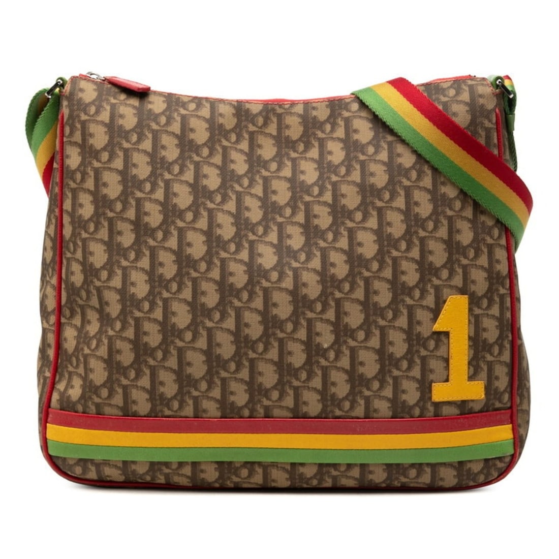 Christian Dior Dior Trotter Rasta Line Crossbody Shoulder Bag, Beige Multicolor Leather, Women's: --- Catalog ---Category: SizeSize (HxWxD): 28cm x 30.5cm x 8.5cm / 11.02'' x 12'' x 3.34''Category: DesignType: Shoulder bagColor: Beige, Multi-colorGender: WomenMaterial: PVC , Leather Category: Gene