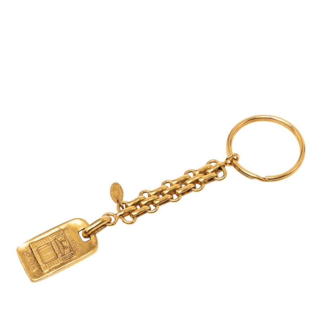 Chanel Logo Plate Charm Keychain Keyring Gold Plated Women's CHANEL: --- Catalog ---Category: DesignType: KeyringColor: GoldGender: WomenMaterial: Gold platingCategory: GeneralBrand: Chanel--- Item List ---Section: ConditionRanking: Rank AB Used - Traces of usage, scra