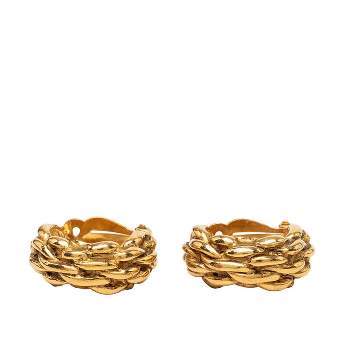 Chanel Chain Motif Earrings, Gold Plated (GP), Women's.: --- Catalog ---Category: SizeSize (HxWxD): 27.50mm x 11.60mm / 1.08'' x 0.46''Category: DesignType: Clip earringsColor: GoldGender: WomenMaterial: Gold platingCategory: GeneralBrand: Chanel--- Item Li