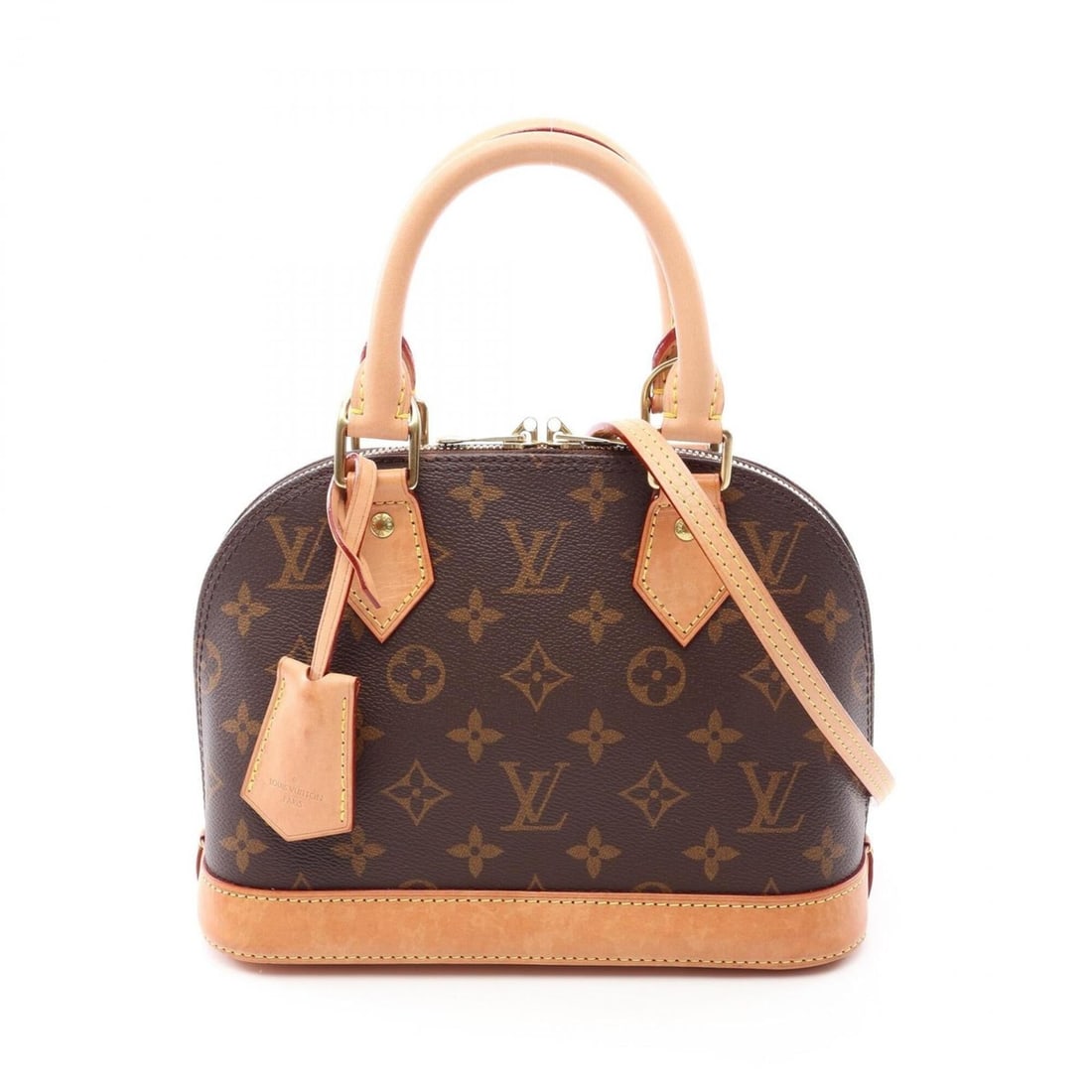 Louis Vuitton Alma BB Monogram 2-Way Handbag, Coated Canvas and Leather, Pattern, Women's, Brown,