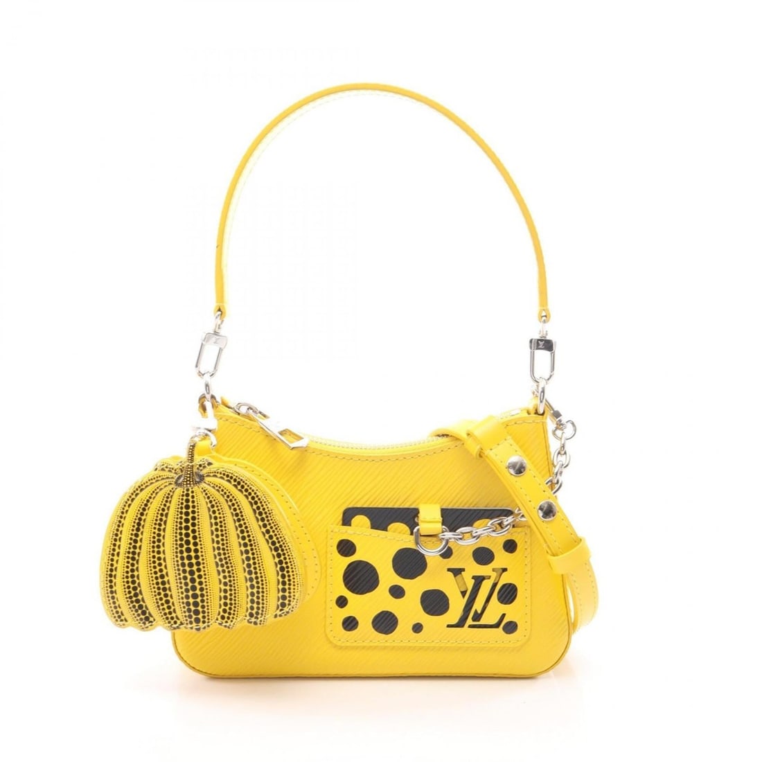 Louis Vuitton x Yayoi Kusama Marellini Epi Jaune 2-Way Handbag, Leather, Women's, Yellow/Black,