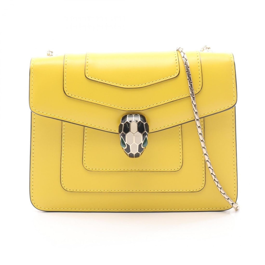 Bulgari BVLGARI Serpenti Forever Shoulder Bag Handbag Leather Women's Yellow: --- Catalog ---Category: SizeSize (HxWxD): 15cm x 20cm x 4cm / 5.9'' x 7.87'' x 1.57''Category: DesignType: Handbag, Shoulder bagColor: YellowGender: WomenMaterial: Leather Category: GeneralBrand: Bvl