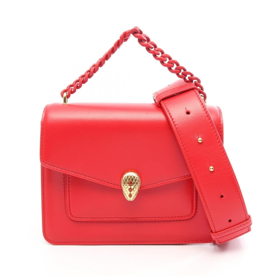Bulgari BVLGARI Serpenti Forever 2-Way Handbag, Leather, Women's, Red: --- Catalog ---Category: SizeSize (HxWxD): 15cm x 20cm x 7.5cm / 5.9'' x 7.87'' x 2.95''Category: DesignType: HandbagColor: Red colorGender: WomenMaterial: Leather Category: GeneralBrand: Bvlgari--- I