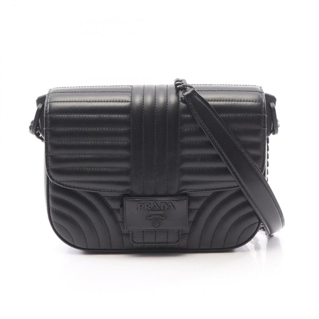 Prada Diagram Shoulder Bag/Handbag, Leather, Women's, Black