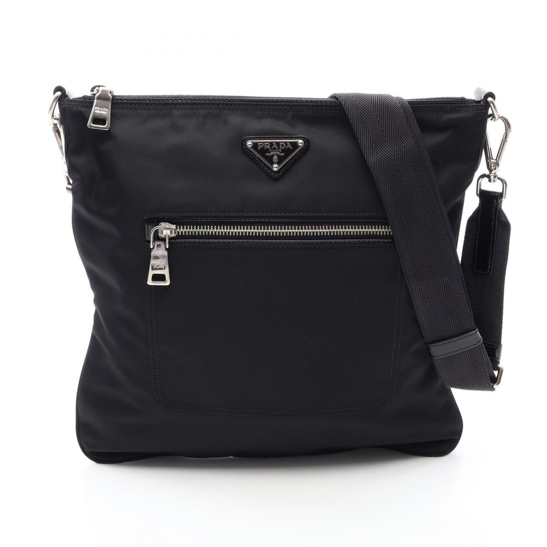 Prada TESSUTO Shoulder Bag/Handbag, Nylon and Leather, Women's, Black (BT0715): --- Catalog ---Category: SizeSize (HxWxD): 28cm x 29cm x 1cm / 11.02'' x 11.41'' x 0.39''Category: DesignType: Handbag, Shoulder bagColor: BlackGender: WomenMaterial: Tessuto , Nylon Category: General