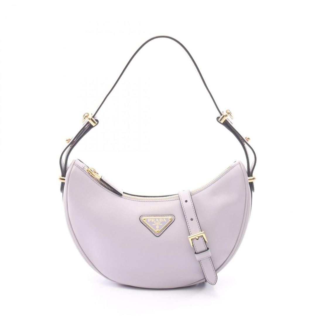 Prada SOFT CALF ARCHE 2-Way Handbag, Leather, Women's, Purple, 1BC194: --- Catalog ---Category: SizeSize (HxWxD): 13.5cm x 22cm x 6cm / 5.31'' x 8.66'' x 2.36''Category: DesignType: HandbagColor: PurpleGender: WomenMaterial: Leather Category: GeneralMPN: 1BC194Brand: Pra