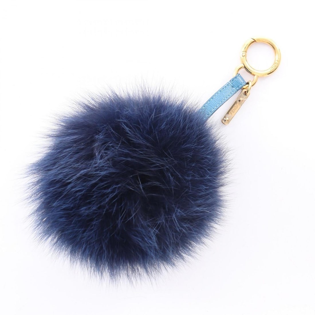 Fendi Pom Charm, Leather, Fox Fur, Women's, Navy/Blue (1 of 11)