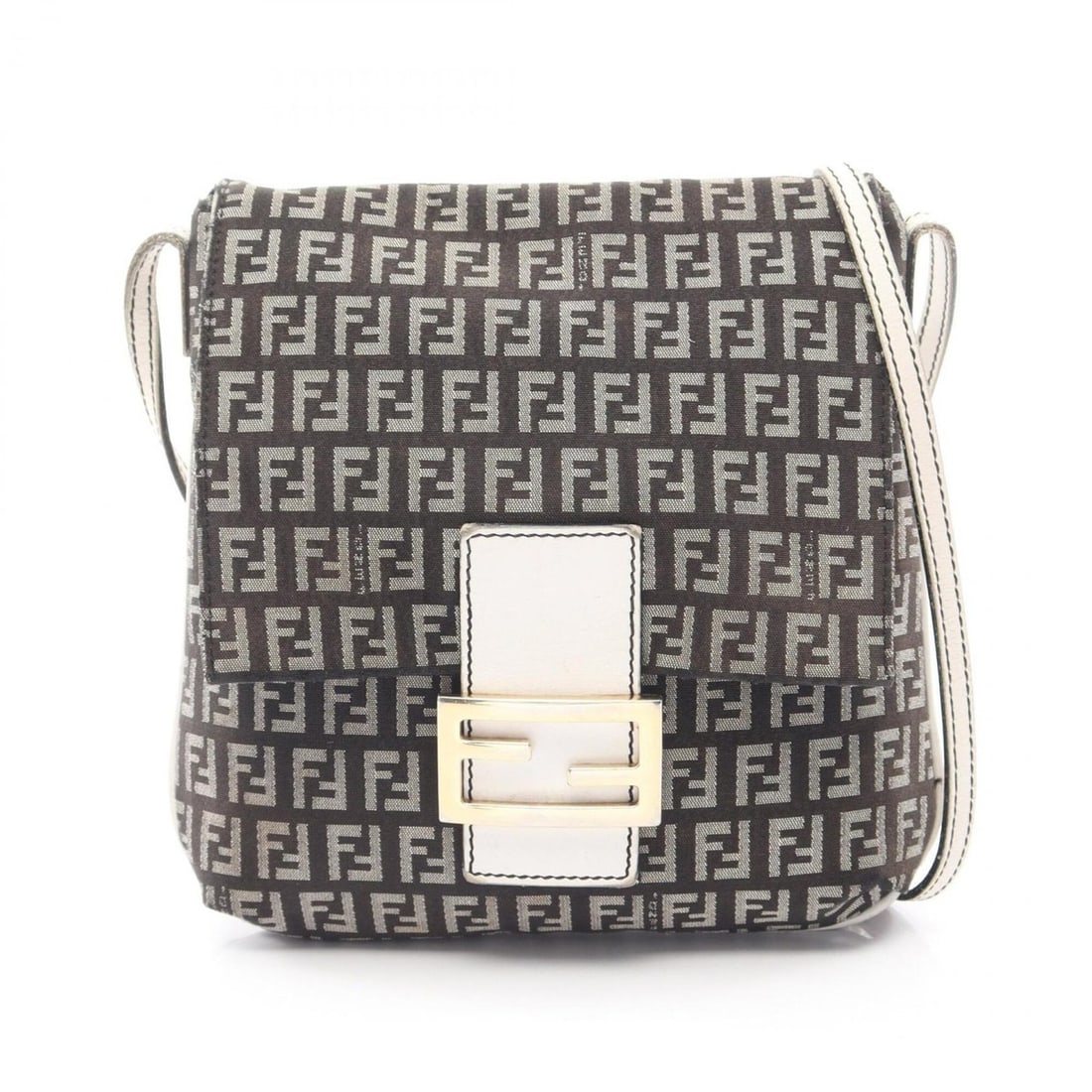 Fendi Zucchino Shoulder Bag/Handbag, Canvas and Leather, Women's, Black/White, 8BT075: --- Catalog ---Category: SizeSize (HxWxD): 23cm x 20cm x 4cm / 9.05'' x 7.87'' x 1.57''Category: DesignType: Handbag, Shoulder bagColor: Black, WhiteGender: WomenMaterial: Canvas , Leather Category: G