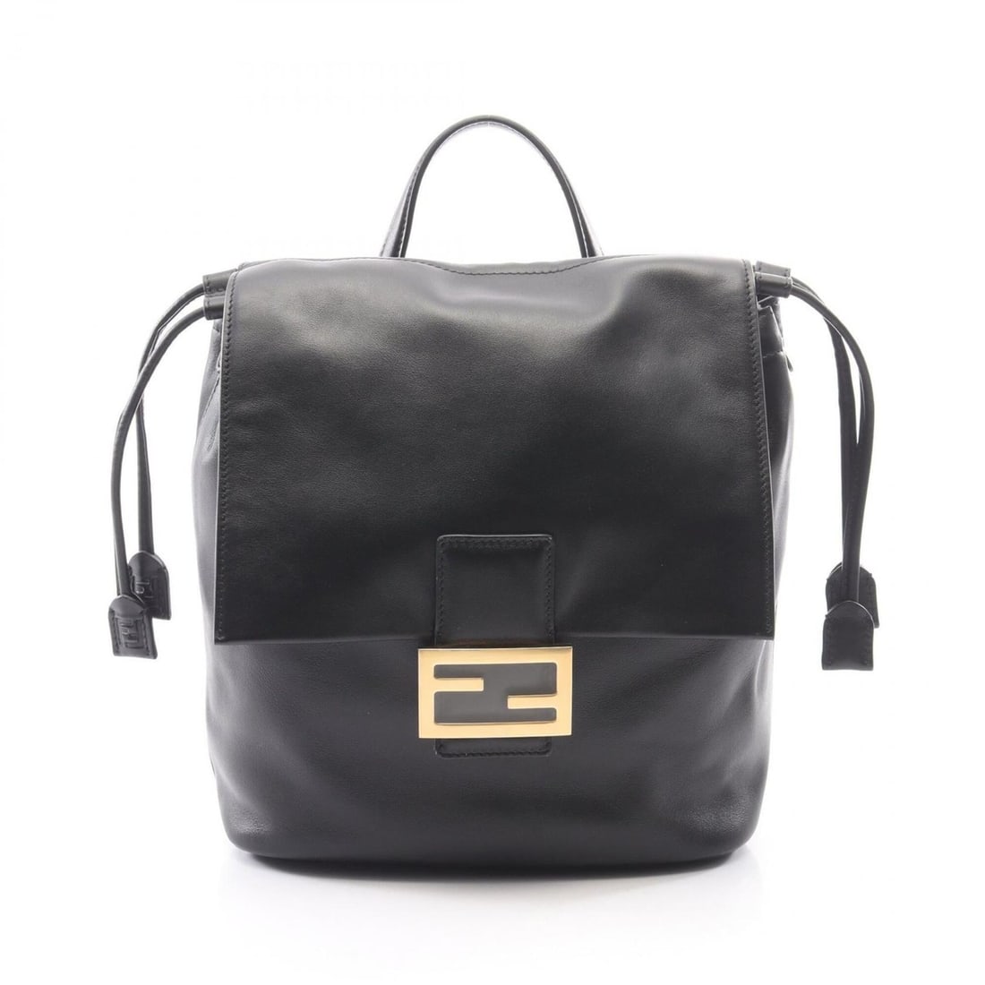 Fendi FF Logo Backpack/Handbag, Leather, Women's, Black, 8BZ057 (1 of 12)