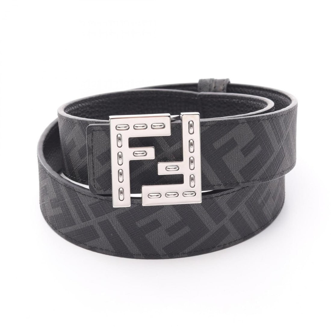Fendi FF Square Belt, Leather, Men's, Black/Gray, 7C0535AFF1F0GXN90: --- Catalog ---Category: SizeLength: 85.5cm - 95.5cm / 33.66'' - 37.59''Category: DesignType: Standard beltColor: Black, GrayGender: MenMaterial (Strap): Leather Category: GeneralMPN: 7C0535AFF1F0GXN9