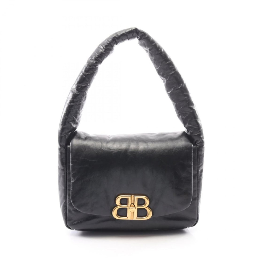 Balenciaga Monaco Sling Bag Shoulder Handbag Leather Women's Black 787896