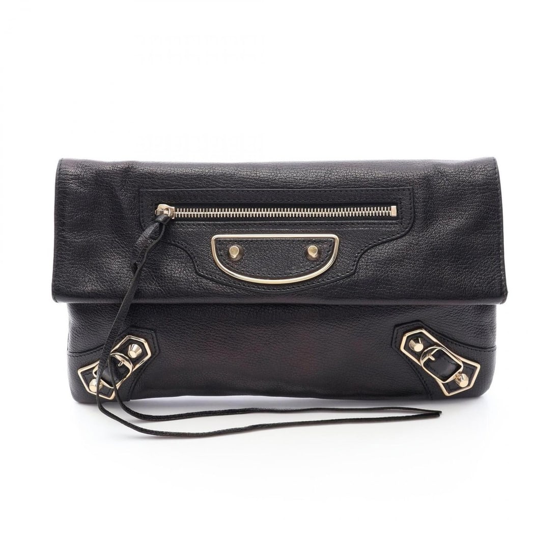 Balenciaga Classic Envelope Second Bag Clutch Handbag Leather Women's Black 224915