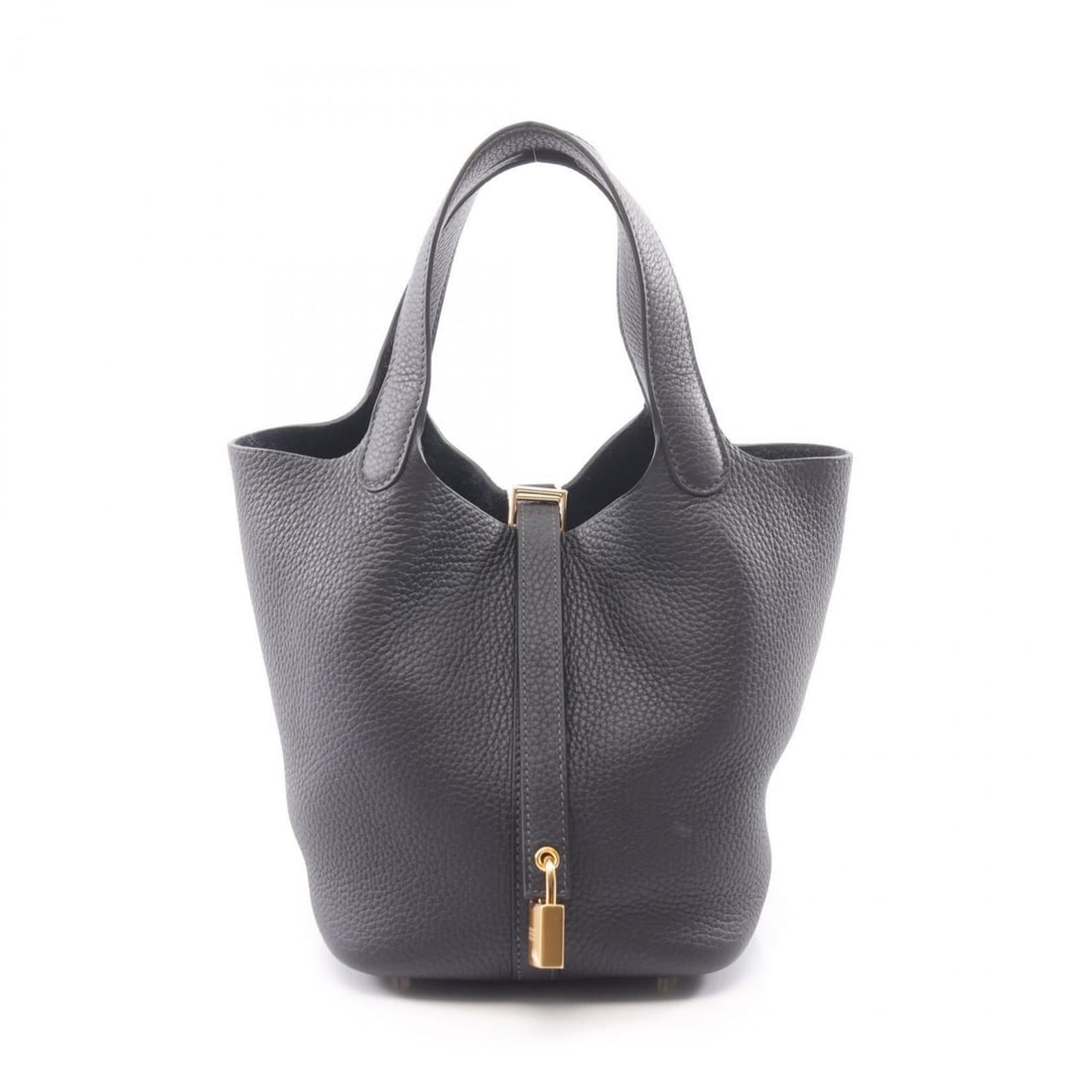 Hermes Picotin Lock PM Handbag, Leather, Taurillon Clemence Women's, Navy Blue