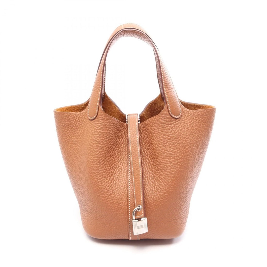 Hermes Picotin Lock PM Gold Handbag, Taurillon Clemence Leather, Women's, Brown Tone, 056289CK