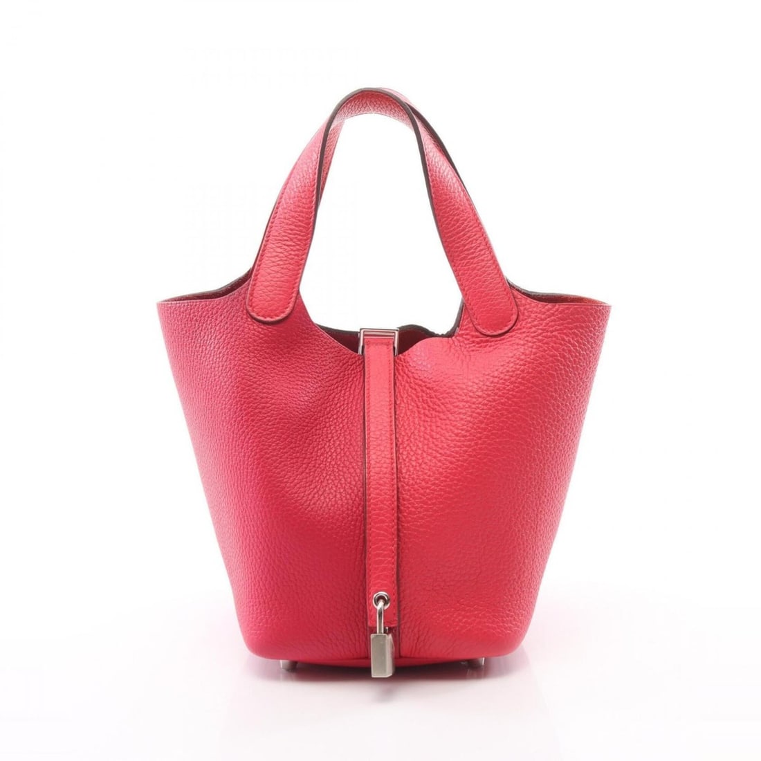 Hermes Picotin Lock PM Casaque Handbag, Leather, Taurillon Clemence, Women's, Pink/Red, 064427CK