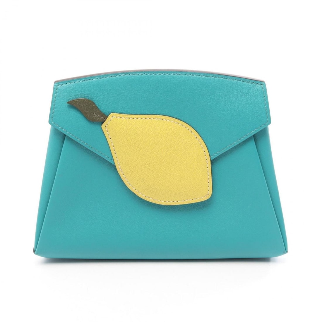 Hermes Tutti Frutti handbag/pouch, made of leather (Veau Swift/Chevre), in green and yellow tones,: --- Catalog ---Category: SizeSize (HxWxD): 14cm x 16cm / 5.51'' x 6.29''Category: DesignType: PouchColor: Green, Lime, YellowGender: WomenMaterial: Swift leather , Chevre leather Category: GeneralBran