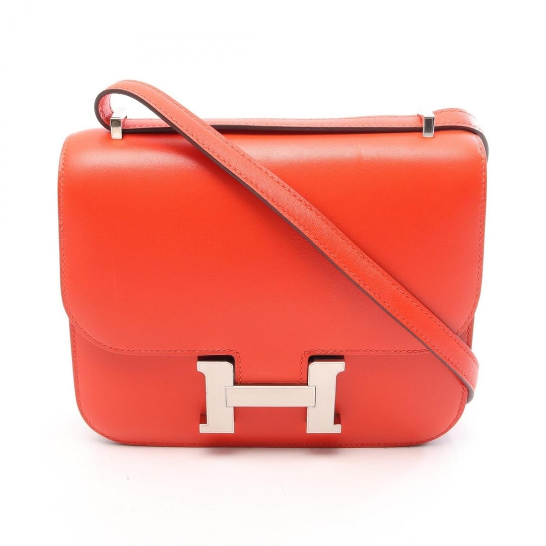 Hermes Constance 3 Mini Rouge Pivoine Shoulder Bag/Handbag, Veau Tadelakt Leather, Women's, Red
