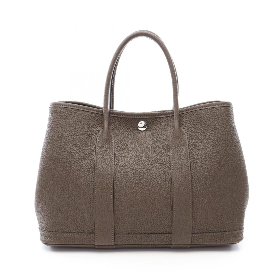 Hermes Garden Party TPM Tote Bag, Vert Bronze, Leather, Negonda Women's, Gray: --- Catalog ---Category: SizeSize (HxWxD): 21cm x 30cm x 14cm / 8.26'' x 11.81'' x 5.51''Category: DesignType: Handbag, Tote bagColor: GrayGender: WomenMaterial: Negonda leather Category: GeneralBrand