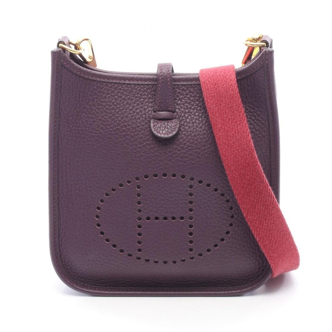 Hermes Evelyne TPM Shoulder Bag/Handbag, Leather, Taurillon Clemence Women's, Purple (1 of 10)
