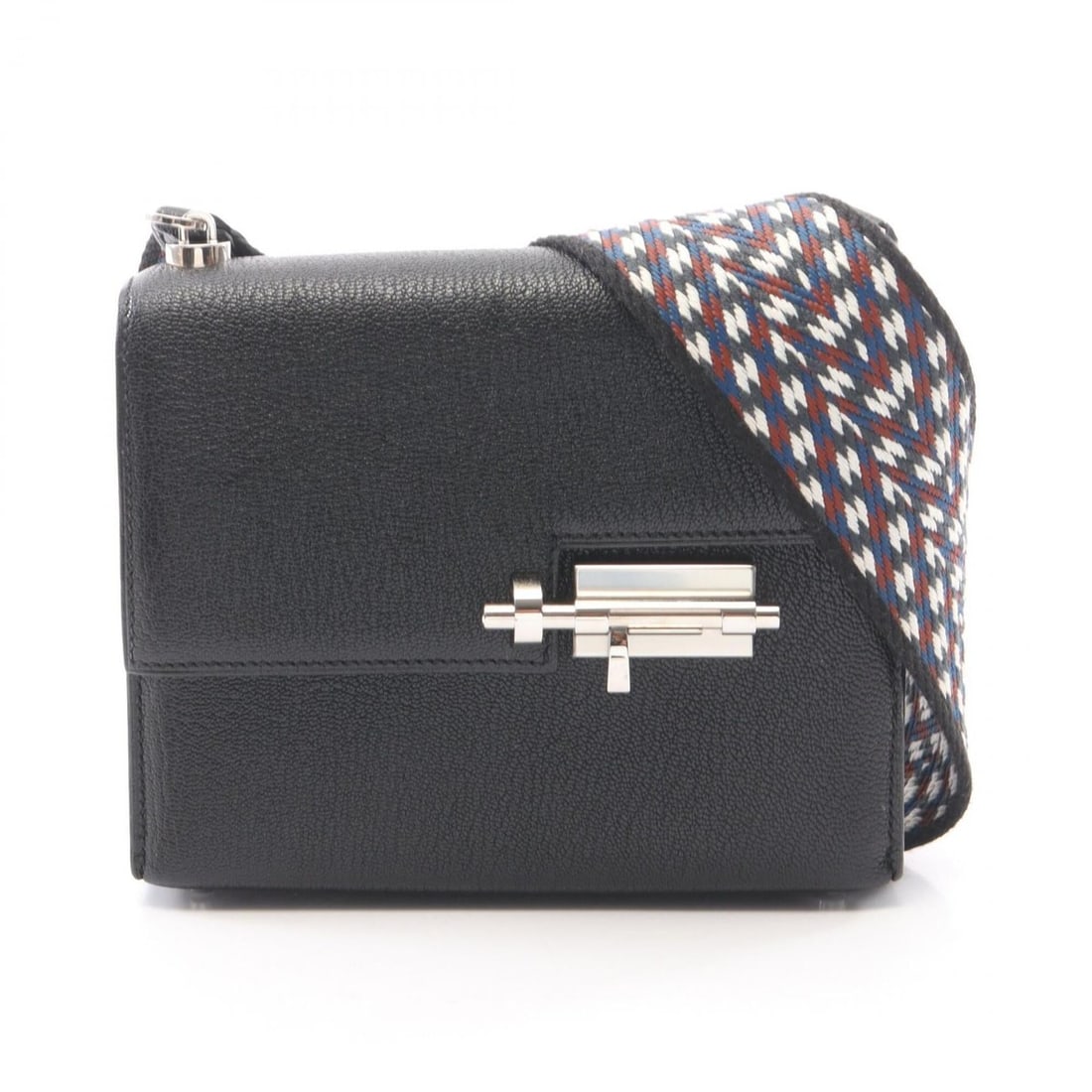 Hermes Veroux Mini Shoulder Bag/Handbag, Chevre Shamkira Leather, Women's, Black