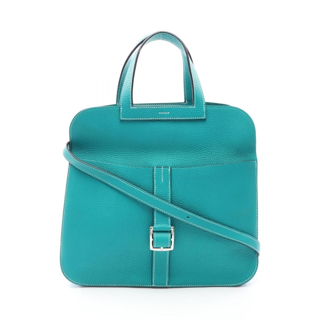 Hermes HERMES Arzan 31 2-way handbag, leather, Taurillon Clemence women's, green.: --- Catalog ---Category: SizeSize (HxWxD): 28cm x 31cm x 9cm / 11.02'' x 12.2'' x 3.54''Category: DesignType: HandbagColor: Blue, GreenGender: WomenMaterial: Taurillon clemence leather Category: Gener