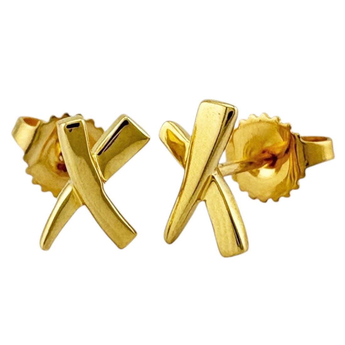 Tiffany Kiss Earrings, 18K Yellow Gold, Women's, Pre-owned.