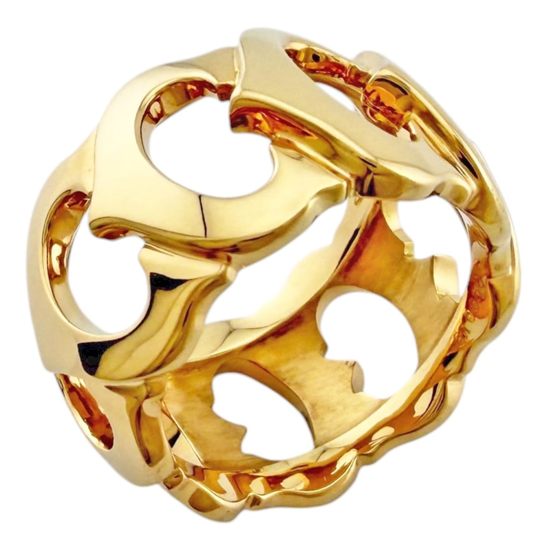 Cartier C de Ring, 18K Yellow Gold, Women's, Used.: --- Catalog ---Category: PackNumber in Pack: 1Category: SizeWidth: 12.5mm / 0.49''Weight: 11.6g / 0.4oz.JP Size: 10US Size: 5.5Category: DesignType: Band ringGender: WomenHandmade: YesMaterial: Yellow