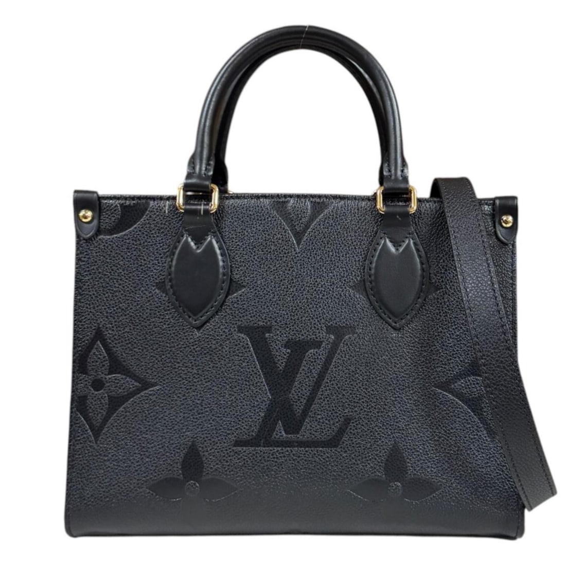 Louis Vuitton OnTheGo PM Monogram Empreinte Shoulder Bag, M45653, Black, Women's, Used, 2-way: --- Catalog ---Category: SizeWeight: 620g / 1.36lb.Size (HxWxD): 19cm x 25cm x 10cm / 7.48'' x 9.84'' x 3.93''Strap Length: 94cm - 109cm / 37'' - 42.91''Handle Length: 27cm / 10.62''Category: DesignTy