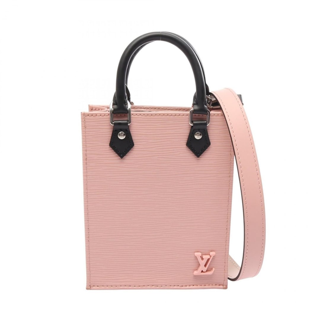 Louis Vuitton Petite Sac Plat 2-Way Handbag, Leather, Epi Women's, Pink/Black, M69575: --- Catalog ---Category: SizeSize (HxWxD): 17cm x 13.5cm x 4cm / 6.69'' x 5.31'' x 1.57''Category: DesignType: HandbagColor: Black, Pink, Rose ballerineGender: WomenMaterial: Epi leather Category: Gen