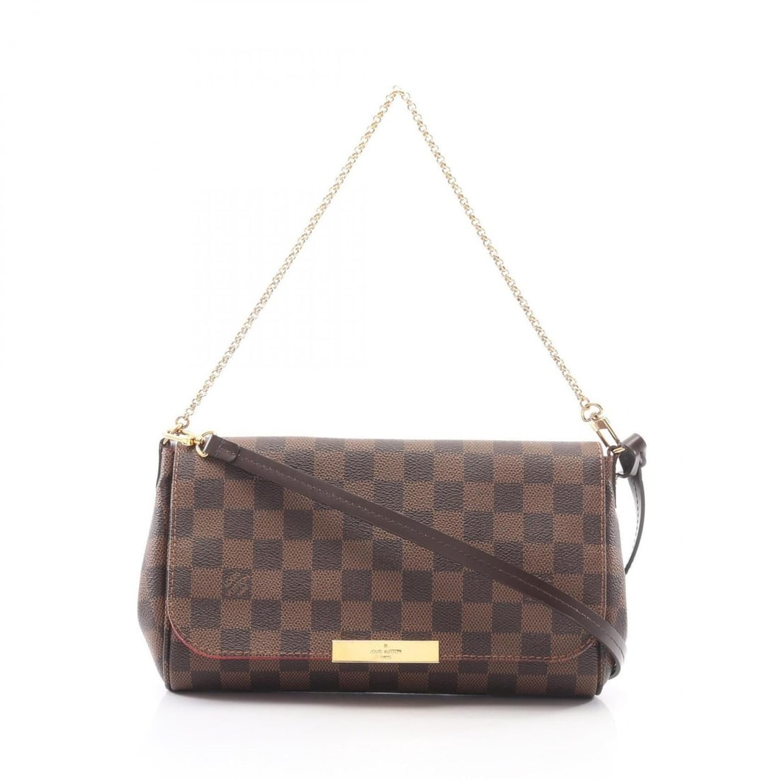 Louis Vuitton Favorite MM 2-Way Handbag, Coated Canvas and Leather, Damier Pattern, Women's, Brown,: --- Catalog ---Category: SizeSize (HxWxD): 16cm x 24cm x 4.5cm / 6.29'' x 9.44'' x 1.77''Category: DesignType: HandbagColor: Brown, EbeneGender: WomenMaterial: Coated canvas , PVC , Damier Canvas , Le