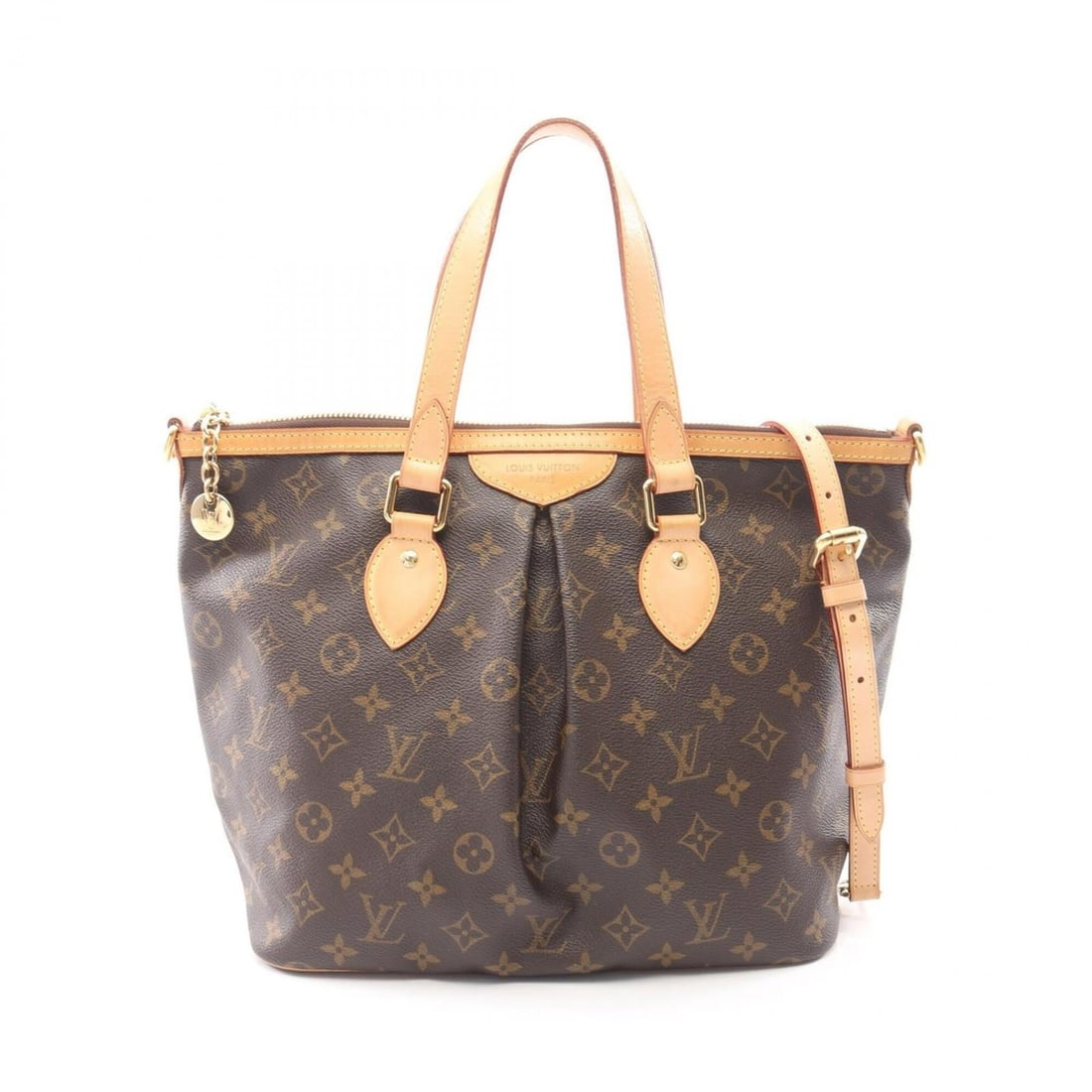 Louis Vuitton Palermo PM Monogram 2-Way Handbag, Coated Canvas Leather, Women's, Brown, M40145 (1 of 14)