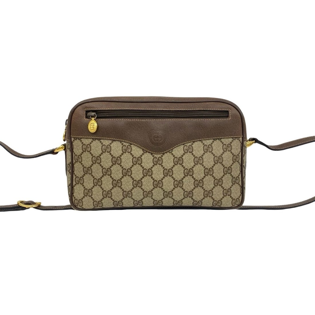 GUCCI Vintage GG Logo Leather Shoulder Bag/Pouch (Brown) - 23970