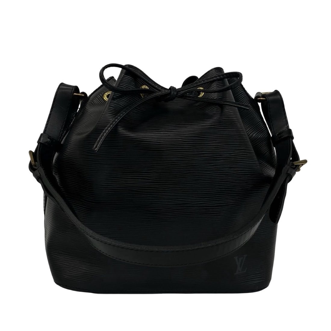 LOUIS VUITTON Vintage Petit Noé Epi Leather Drawstring Shoulder Bag Crossbody Noir 22958