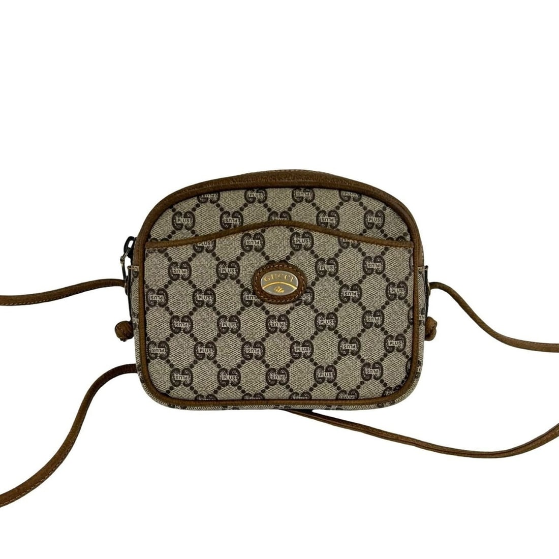 GUCCI Vintage Gucci Plus Logo Hardware Leather Mini Shoulder Bag Pouch Brown 32052: --- Catalog ---Category: SizeSize (HxWxD): 14cm x 17cm x 4.5cm / 5.51'' x 6.69'' x 1.77''Category: DesignType: Pochette, Shoulder bagColor: BrownGender: WomenMaterial: Leather , PVC Category: GeneralB