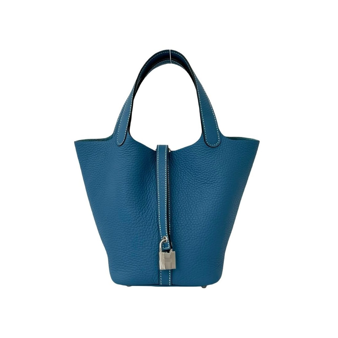 HERMES Picotin Lock PM Taurillon Clemence Leather Handbag, Blue Jean, 17512: --- Catalog ---Category: SizeSize (HxWxD): 19cm x 13.5cm x 18cm / 7.48'' x 5.31'' x 7.08''Category: DesignType: HandbagColor: BlueGender: WomenMaterial: Taurillon clemence leather Category: GeneralBra