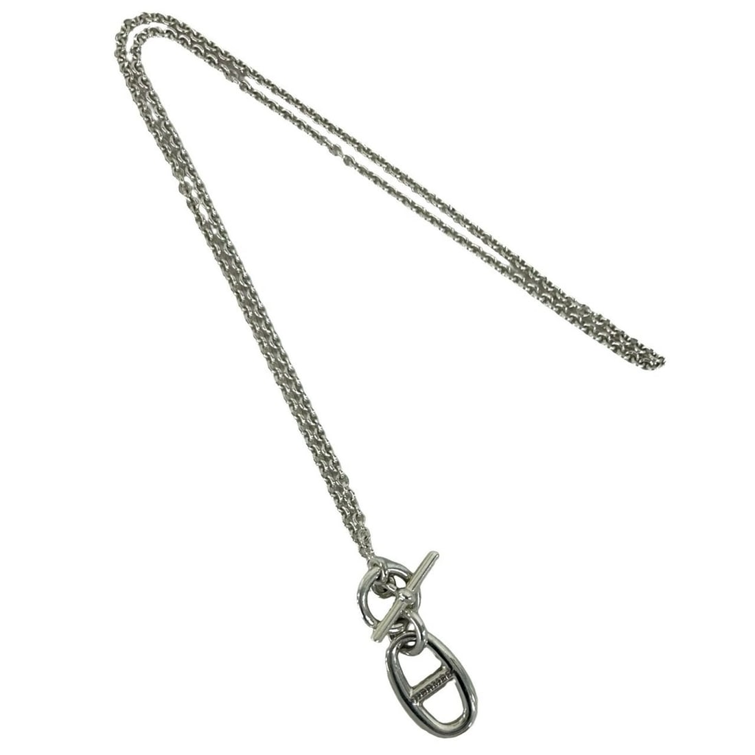 HERMES Chaine d'Ancre Amulet Necklace, Sterling Silver 925, Accessory, Item No. 18839: --- Catalog ---Category: SizePendant Size: 17mm x 10mm / 0.66'' x 0.39''Neck Circumference: 43.2 cm / 17''Category: DesignColor: SilverGender: WomenMaterial: Silver 925Necklace Type: NecklaceCategory: