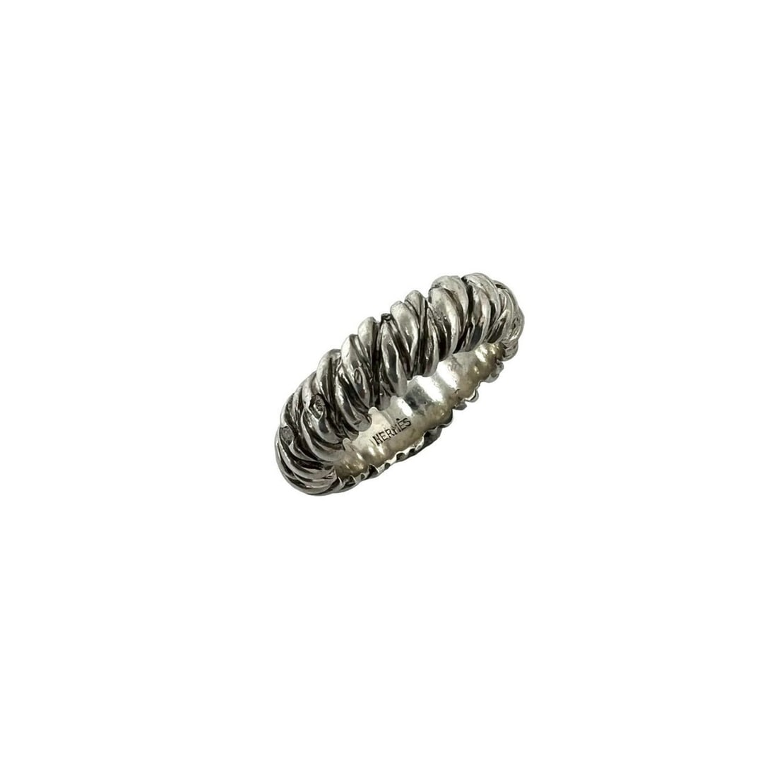 HERMES Vintage Twist Rope Ring, Sterling Silver 925, Accessory, Silver, 33283: --- Catalog ---Category: SizeJP Size: 8US Size: 4.5Category: DesignType: Band ringColor: SilverGender: WomenMaterial: Silver 925Category: GeneralBrand: Hermes--- Item List ---Section: ConditionRanking