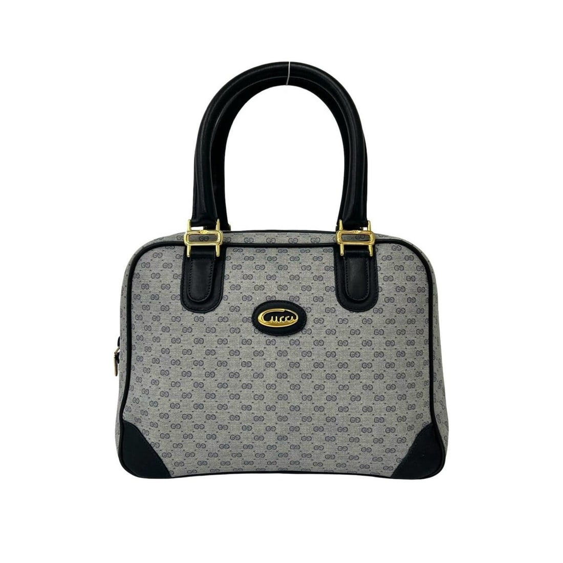 GUCCI Vintage Old Gucci Micro GG Logo Hardware Leather Handbag Mini Boston Bag Navy 22976: --- Catalog ---Category: SizeSize (HxWxD): 20.5cm x 28.5cm x 10cm / 8.07'' x 11.22'' x 3.93''Category: DesignType: Boston bag, HandbagColor: NavyGender: WomenMaterial: Leather , PVC Category: GeneralB