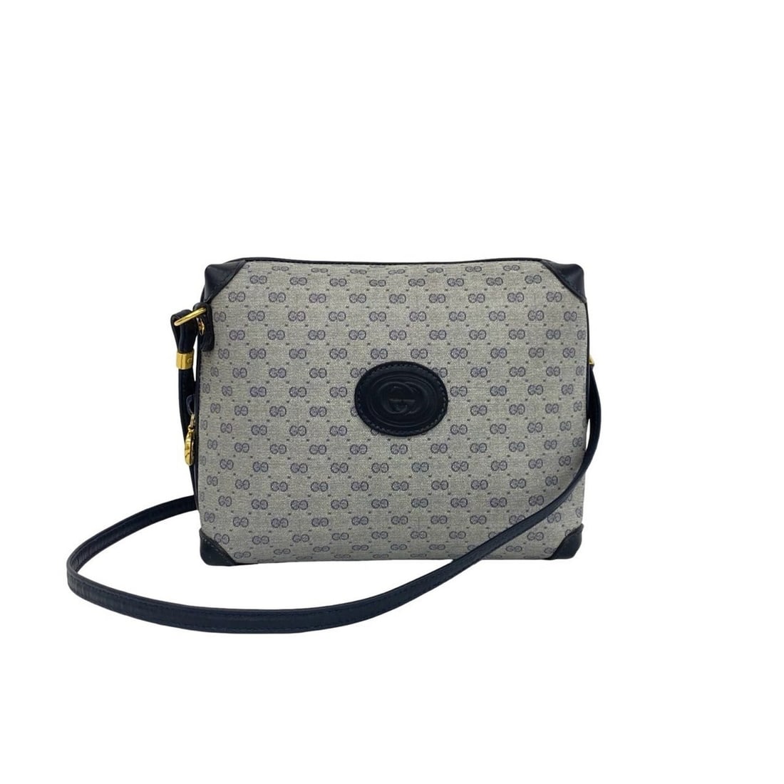 GUCCI Micro GG Logo Pattern Leather Shoulder Bag, Sacoche, Crossbody Navy 209-7: --- Catalog ---Category: SizeSize (HxWxD): 14.5cm x 19cm x 6cm / 5.7'' x 7.48'' x 2.36''Category: DesignType: Shoulder bagColor: NavyGender: WomenMaterial: Leather , PVC Category: GeneralBrand: Gucci-